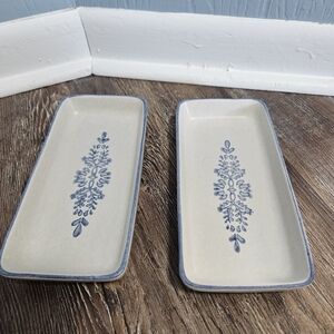 Set of 2 Vintage Pfaltzgraff Yorktowne Relish Cracker Dishes 716-51, Circa 1970s